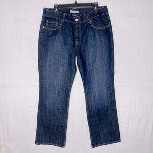 Chicos Platinum Dark Wash Mid Rise Straight Leg Jeans 32